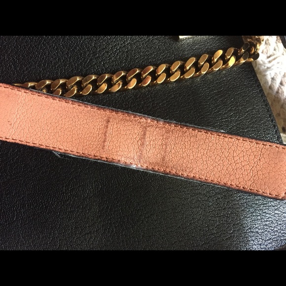 Authentic Chloe Black Orange Colorblock Chain Tote - Picture 5 of 8